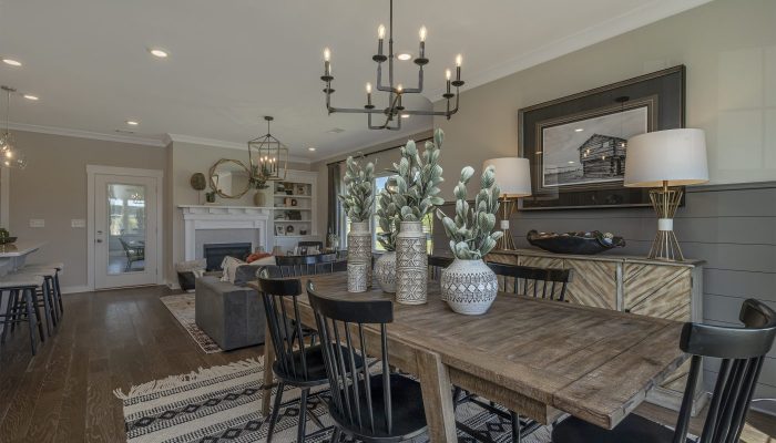 A dining room in the loganville active adult homes of Seaboard Junction