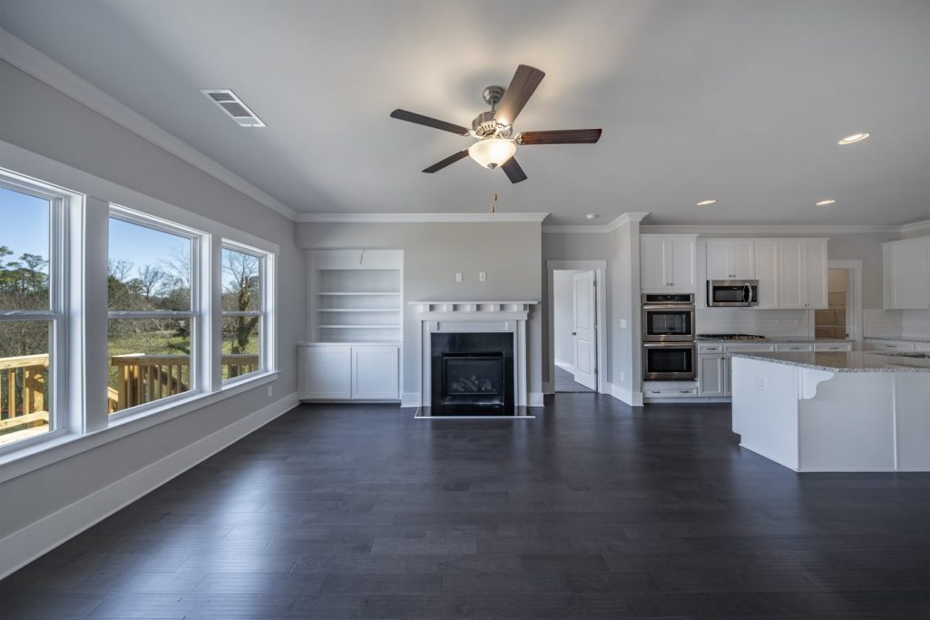 Magnolia Court interior image of living room and kitchen