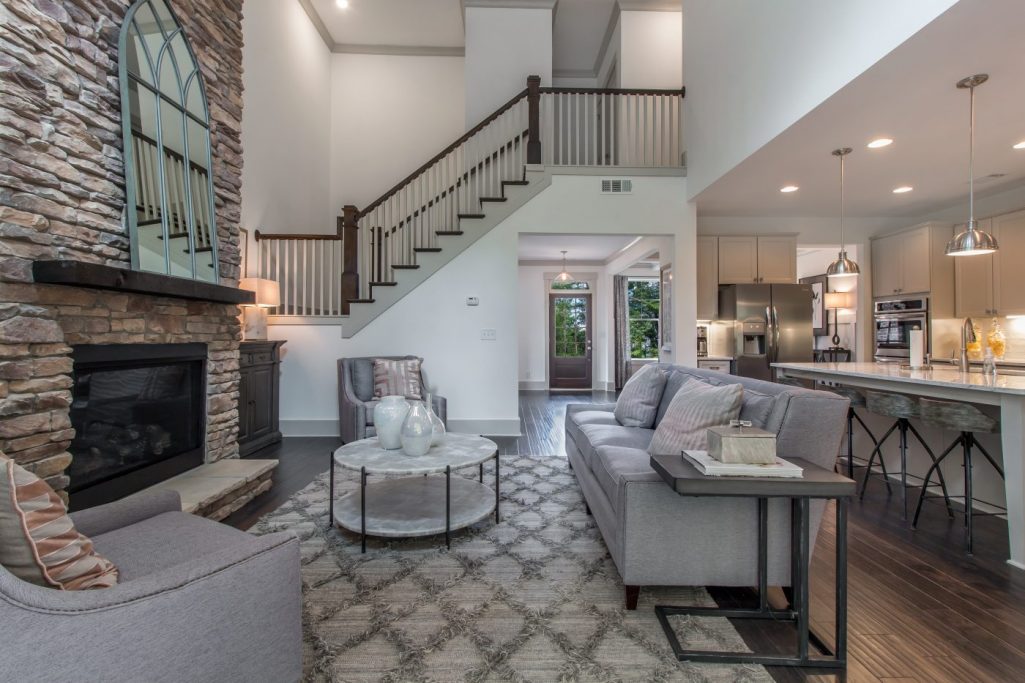 Connected Family Room in a New Construction Home in Dallas, GA