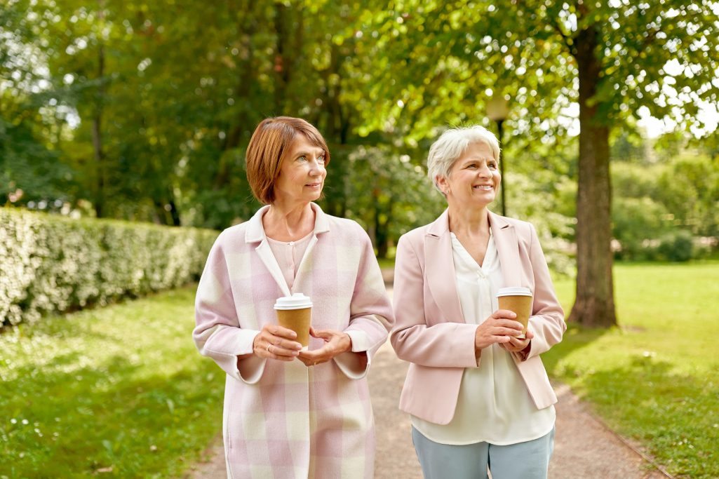 Friends Walking in Pedestrian-Friendly Community Layout in Powder Springs © dolgachov