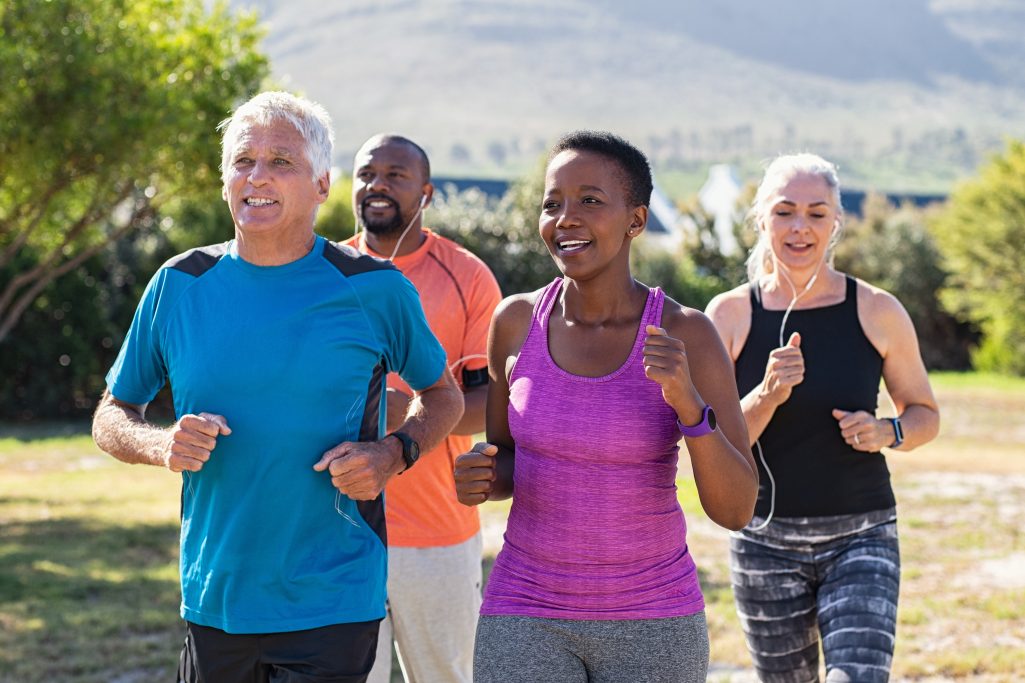 People jogging in an active adult community in metro atlanta