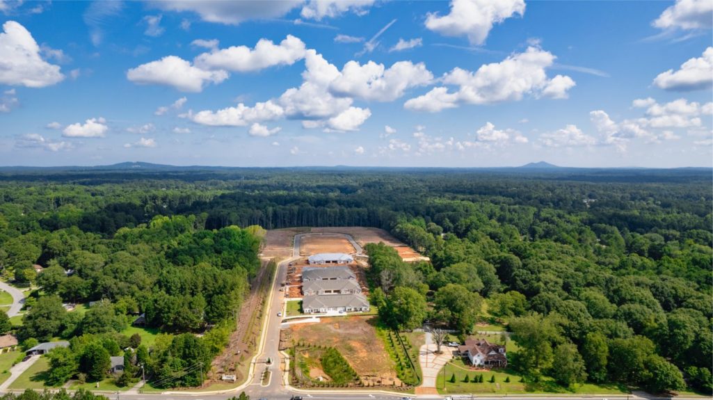 aerial shot of creekwood by Paran Homes