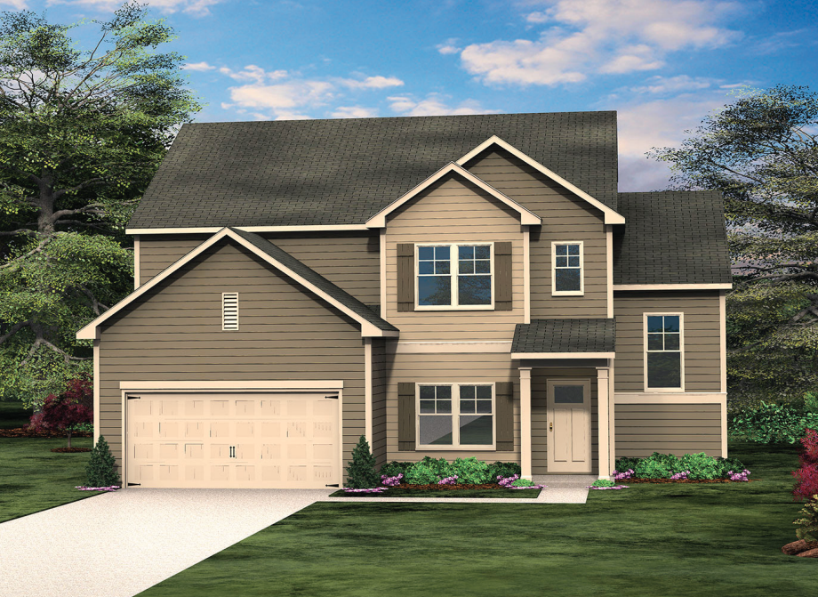 An exterior of a new home in Dallas GA by Paran Homes