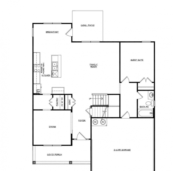 First Floor plan for the Madison Floor Plan