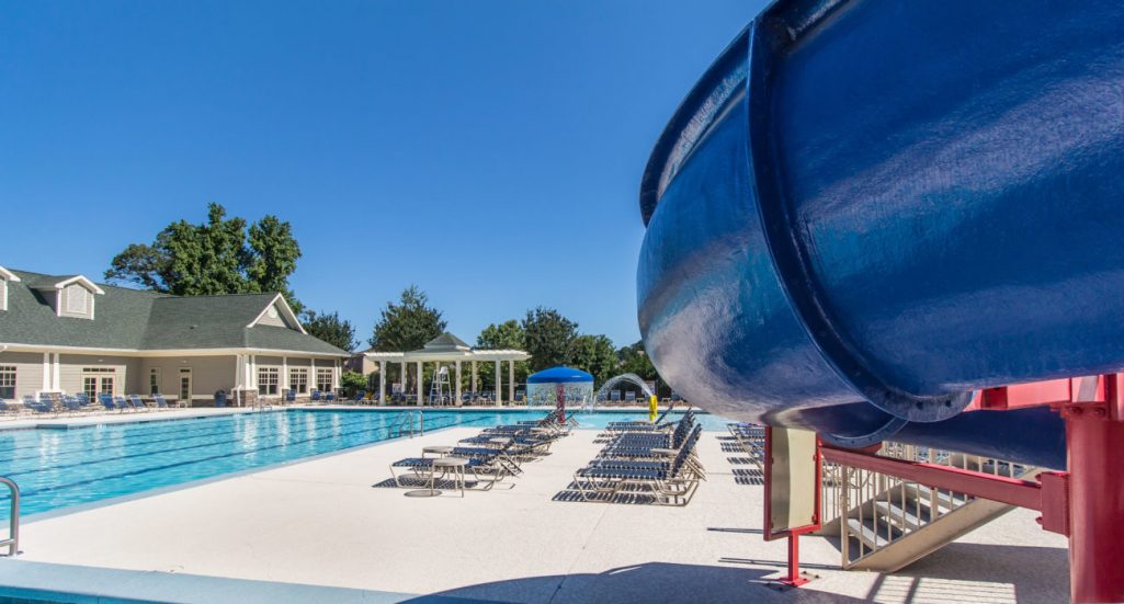 Pool with a slide